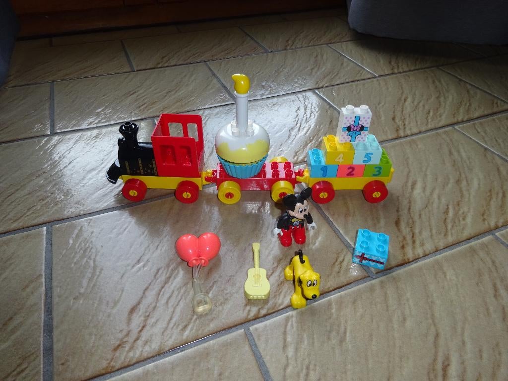 Duplo Mickey trein, Ophalen of Verzenden, Zo goed als nieuw, Complete set, Duplo