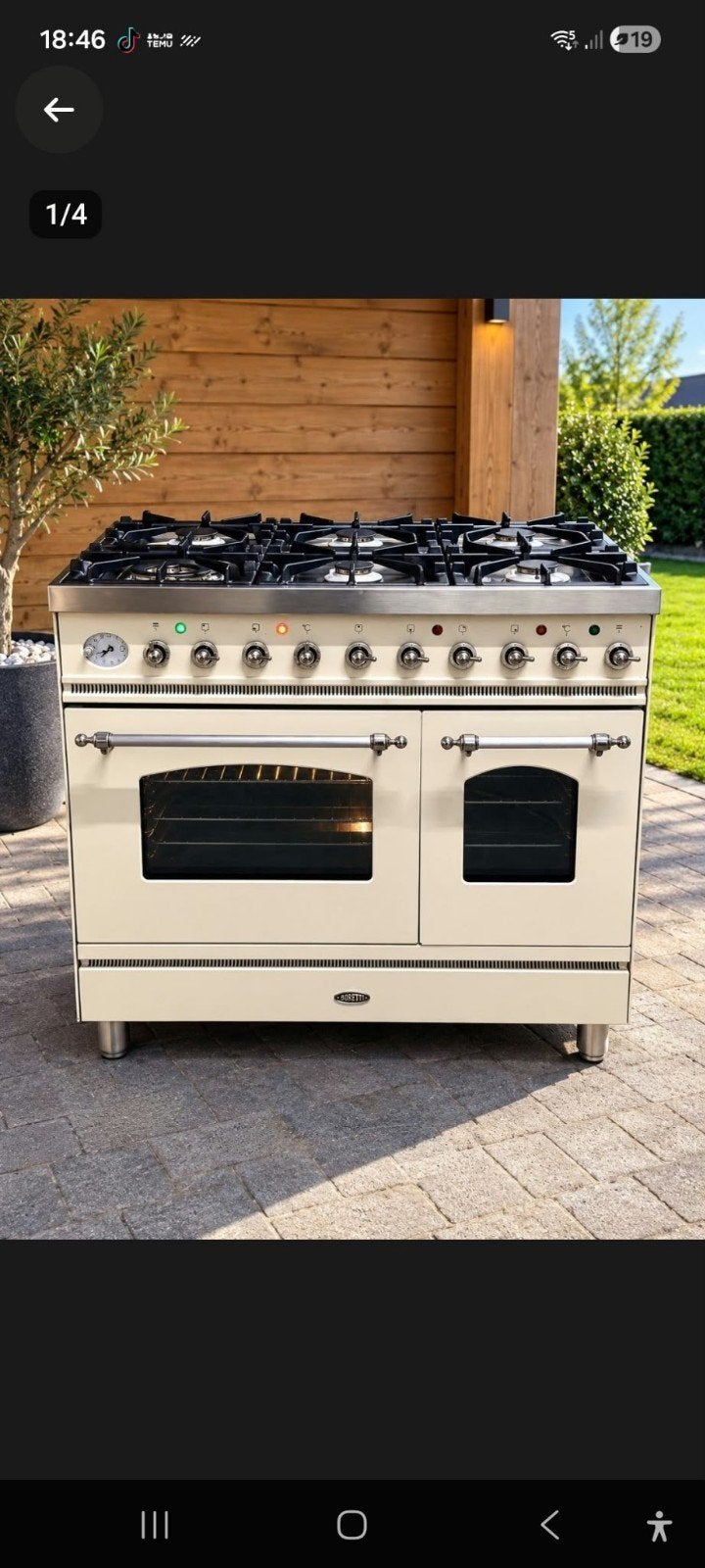 magnifique cuisinière Boretti couleur crème., Electroménager, Gaz, 85 à 90 cm, Comme neuf, Enlèvement