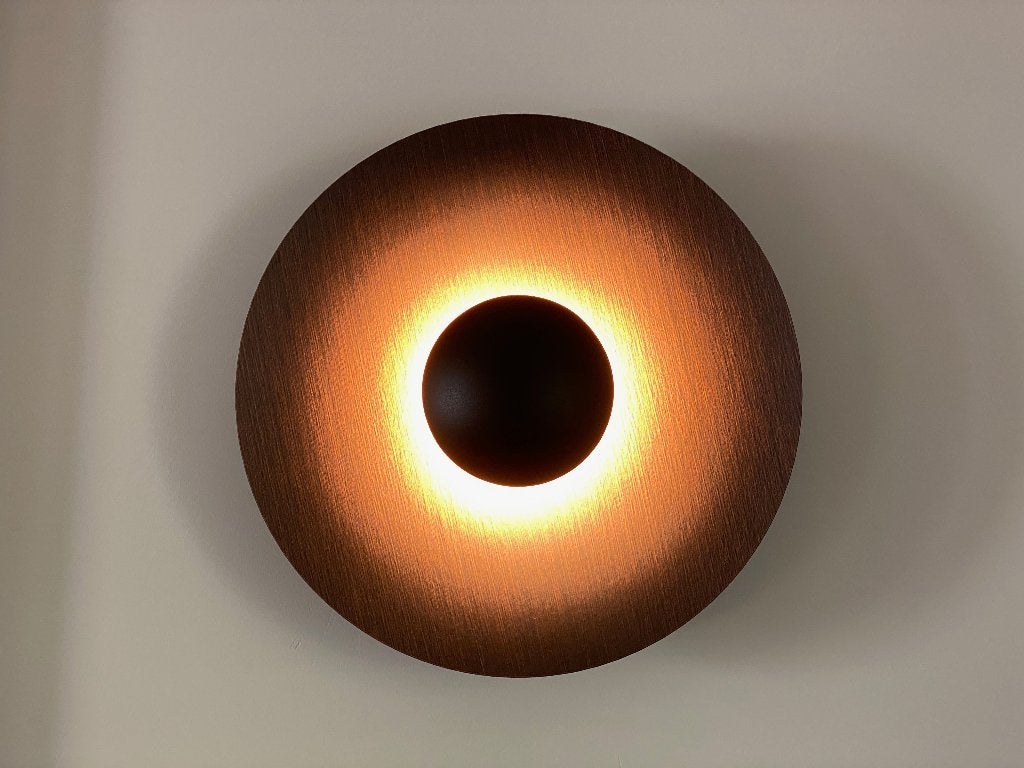 MARSET Ginger 32C LED wandlamp Ø32cm, Ophalen, Bruin, Overige fittingen, Zo goed als nieuw