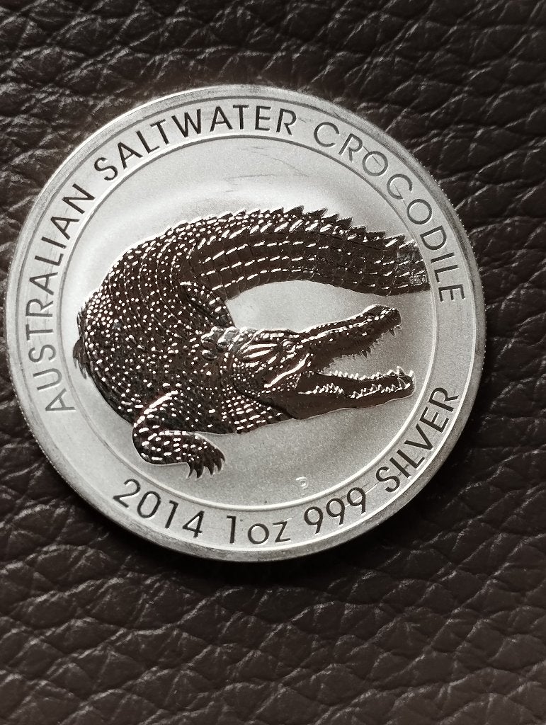 1 oz.999 zilver Australian Saltwater Crocodile, Postzegels en Munten, Ophalen, Zilver