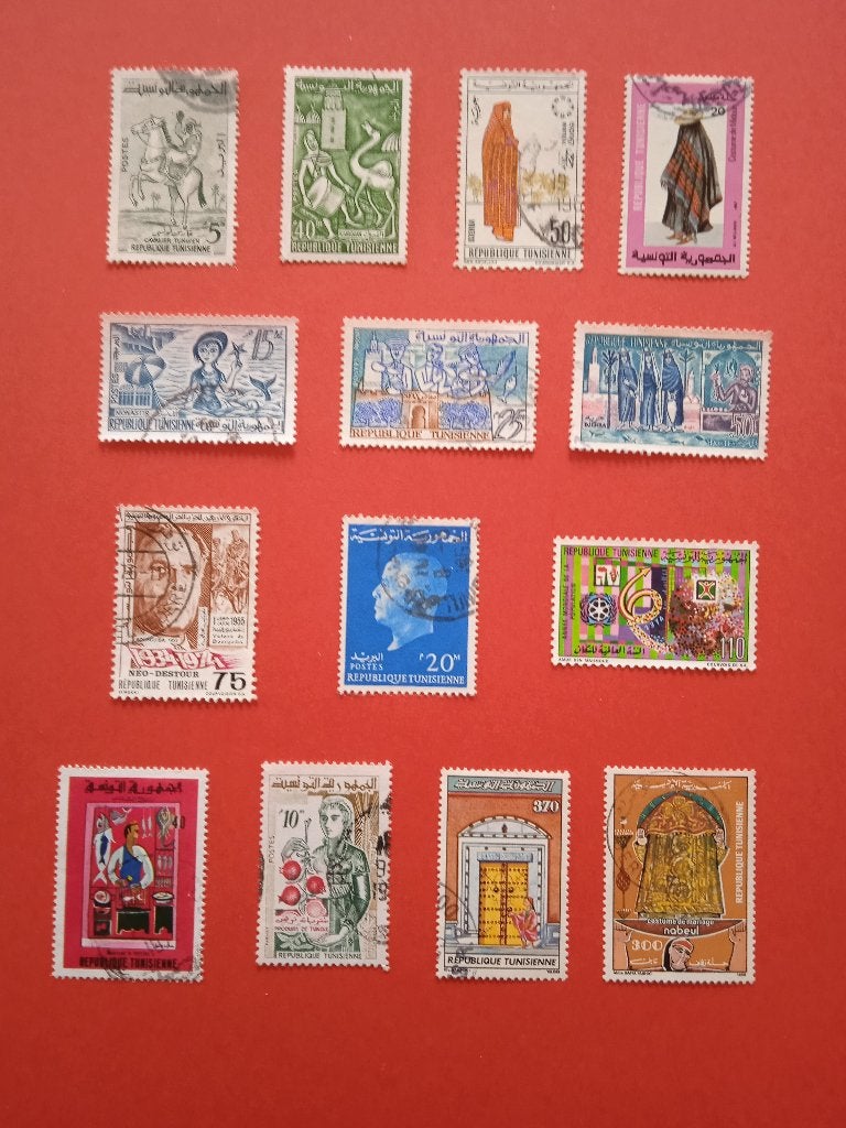 Lot de timbres oblitérés de Tunisie, Maroc et Algérie., Envoi, Maroc, Affranchi