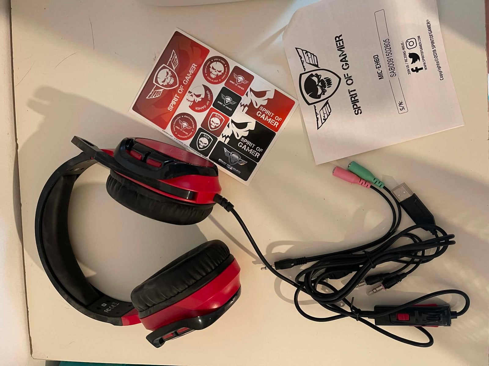 Casque spirit of gamer ELITE-H60, Enlèvement, Casque gamer, Comme neuf, Filaire