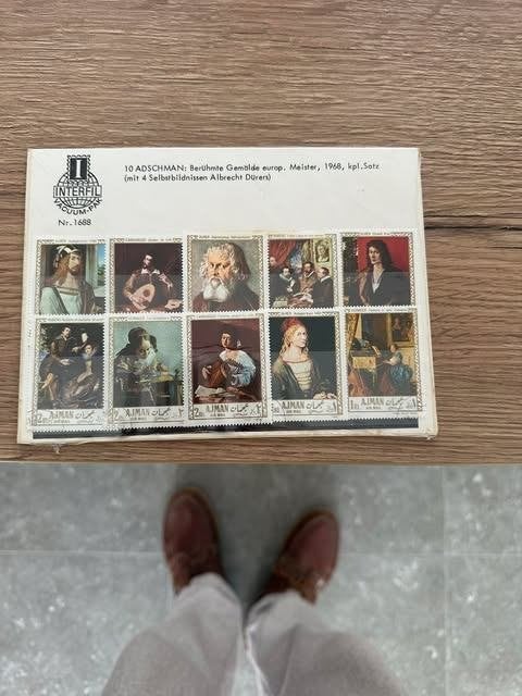 stamp postzegel vacuum pack interfil 10 Adschmanh, Ophalen, Gestempeld, Overige thema's