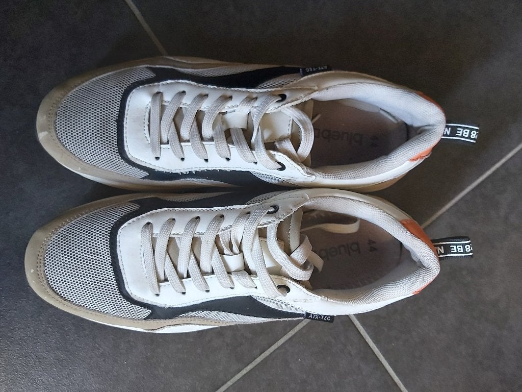 SPORTSCHOENEN HEREN  BLEU BOX., Ophalen, Gedragen, Wit, Sportschoenen