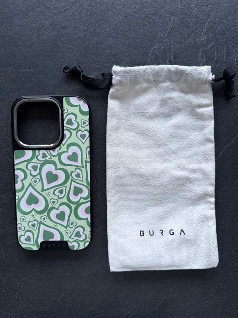 Coque verte pour IPhone 15 Pro de Burga Elite., IPhone 15, Frontje of Cover, Zo goed als nieuw, Burga