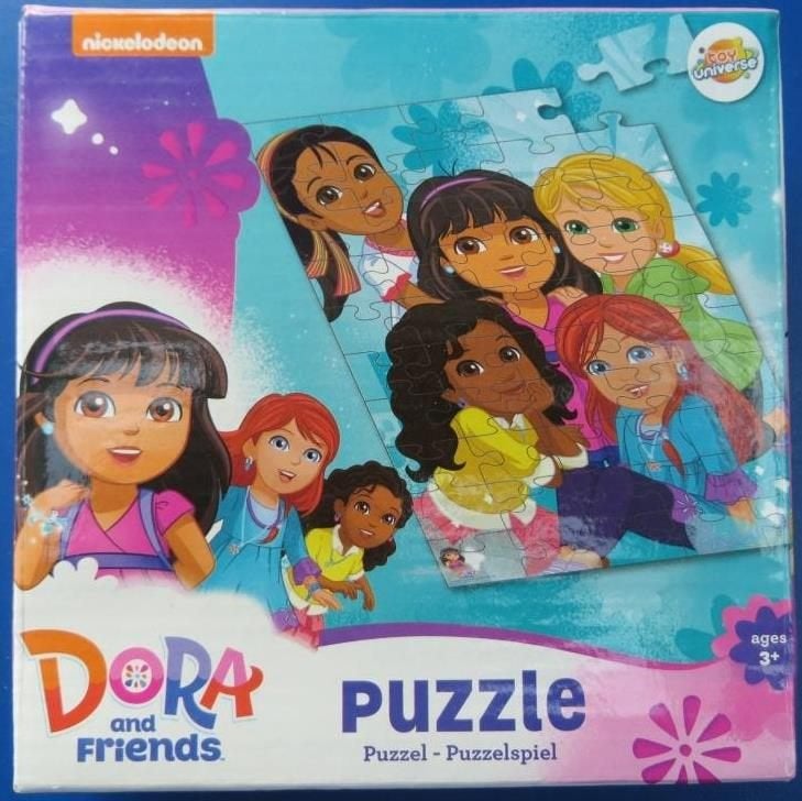 puzzle Dora and friends 3 + Nickelodeon 50 pièces, Enfants & Bébés, Enlèvement ou Envoi, 10 à 50 pièces, Utilisé, 2 à 4 ans