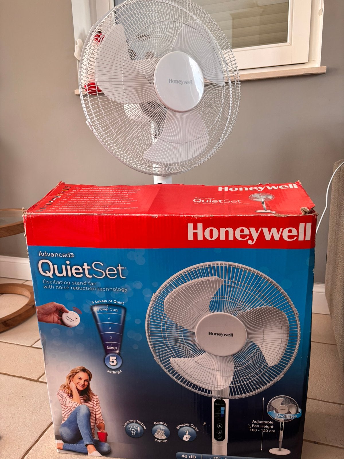 Ventilator sur pied oscillant Honeywell, Electroménager, Ventilateurs, Enlèvement, Ventilateur avec télécommande, Utilisé, Ventilateur de sol