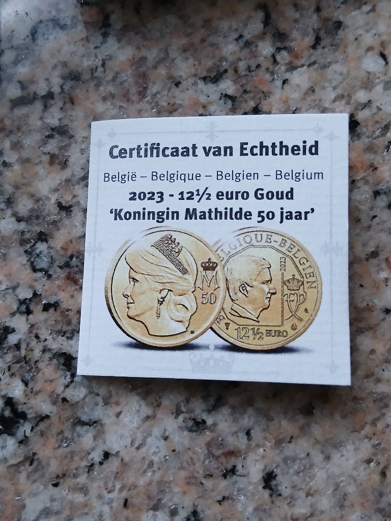 Pièce en or pour les 50 ans de la Reine Mathilde, Timbres & Monnaies, Monnaies | Europe | Monnaies euro, Enlèvement ou Envoi, Belgique