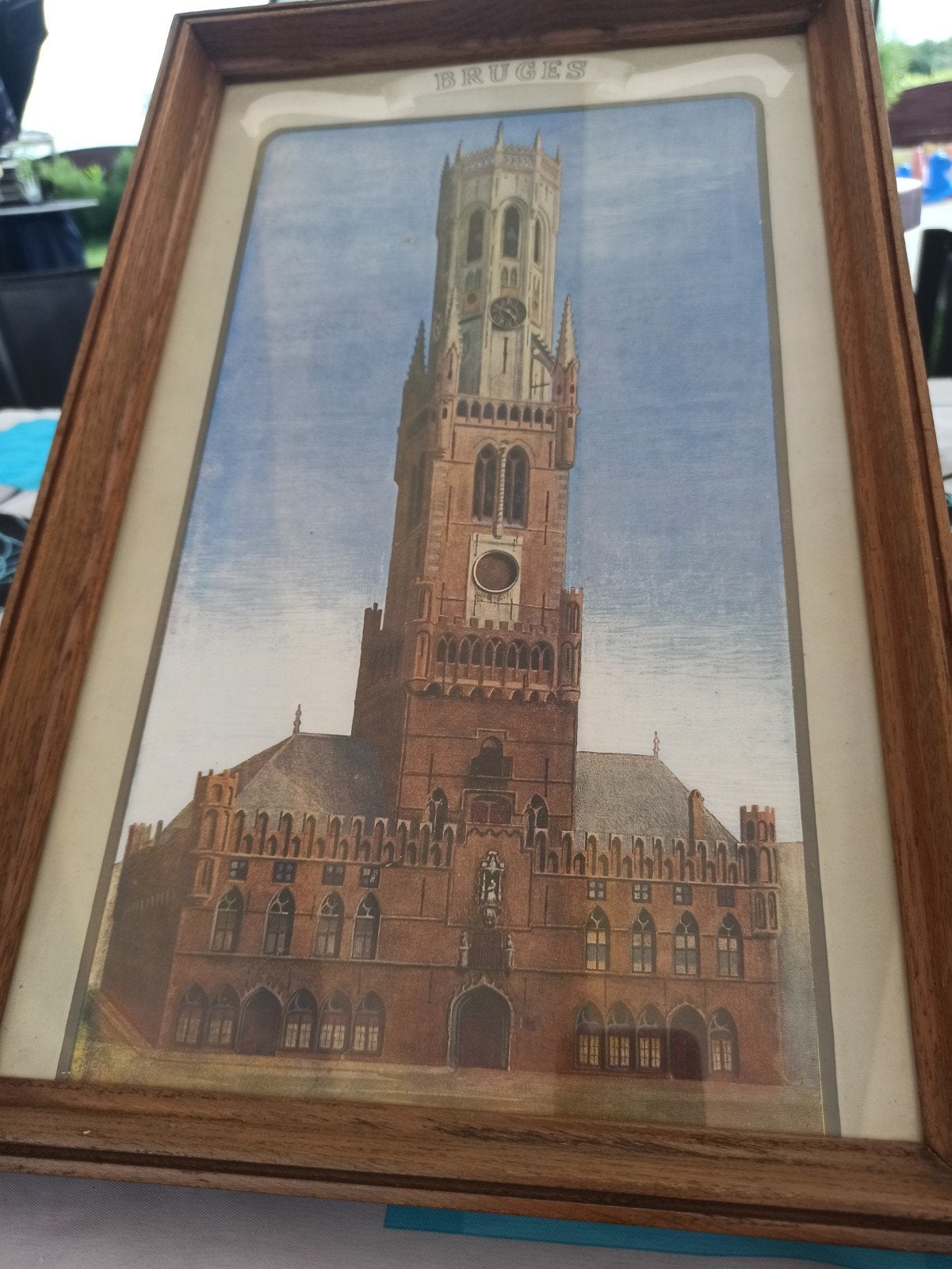 Ets Halletoren/Belfort brugge, Ophalen, Gebouw, Prent