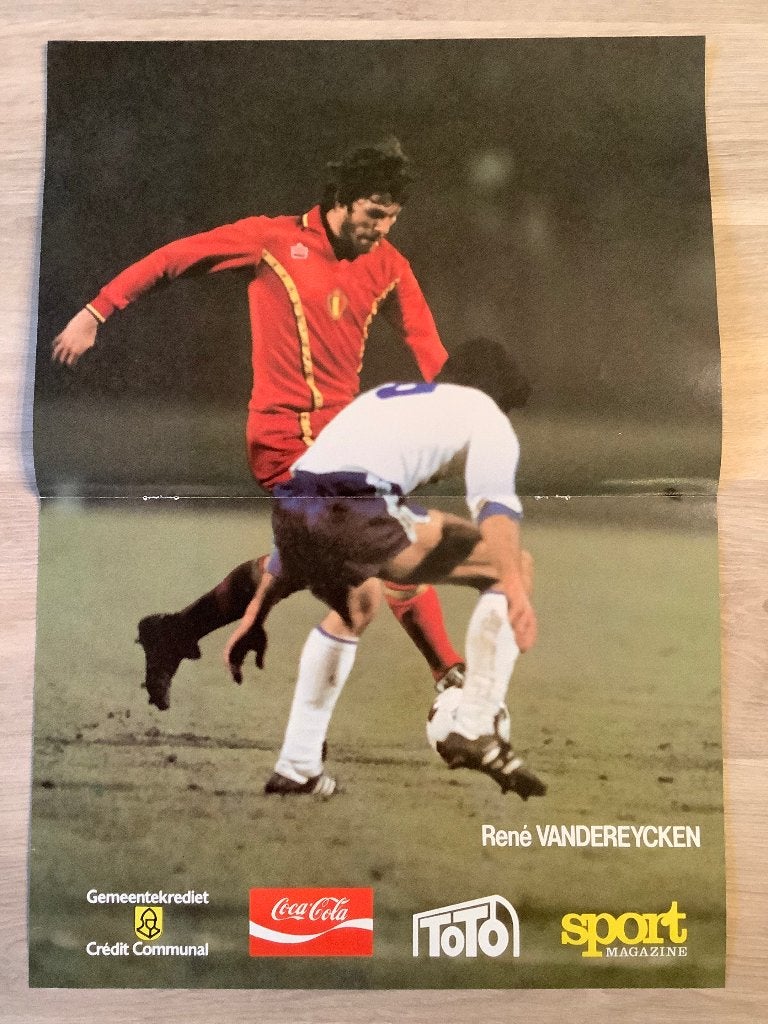 Poster René Vandereycken bij de Rode Duivels, Verzamelen, Ophalen of Verzenden, Zo goed als nieuw, Poster, Plaatje of Sticker