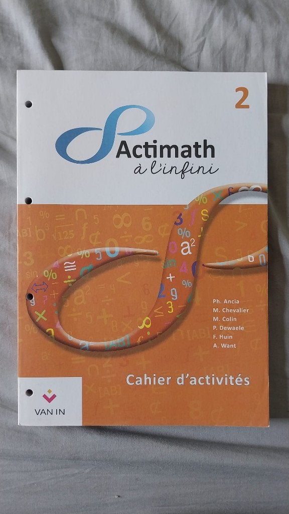 Actimath à l'infini 2 - cahier d'activités, Livres, Livres scolaires, Neuf, Mathématiques A, Enseignement secondaire inférieur