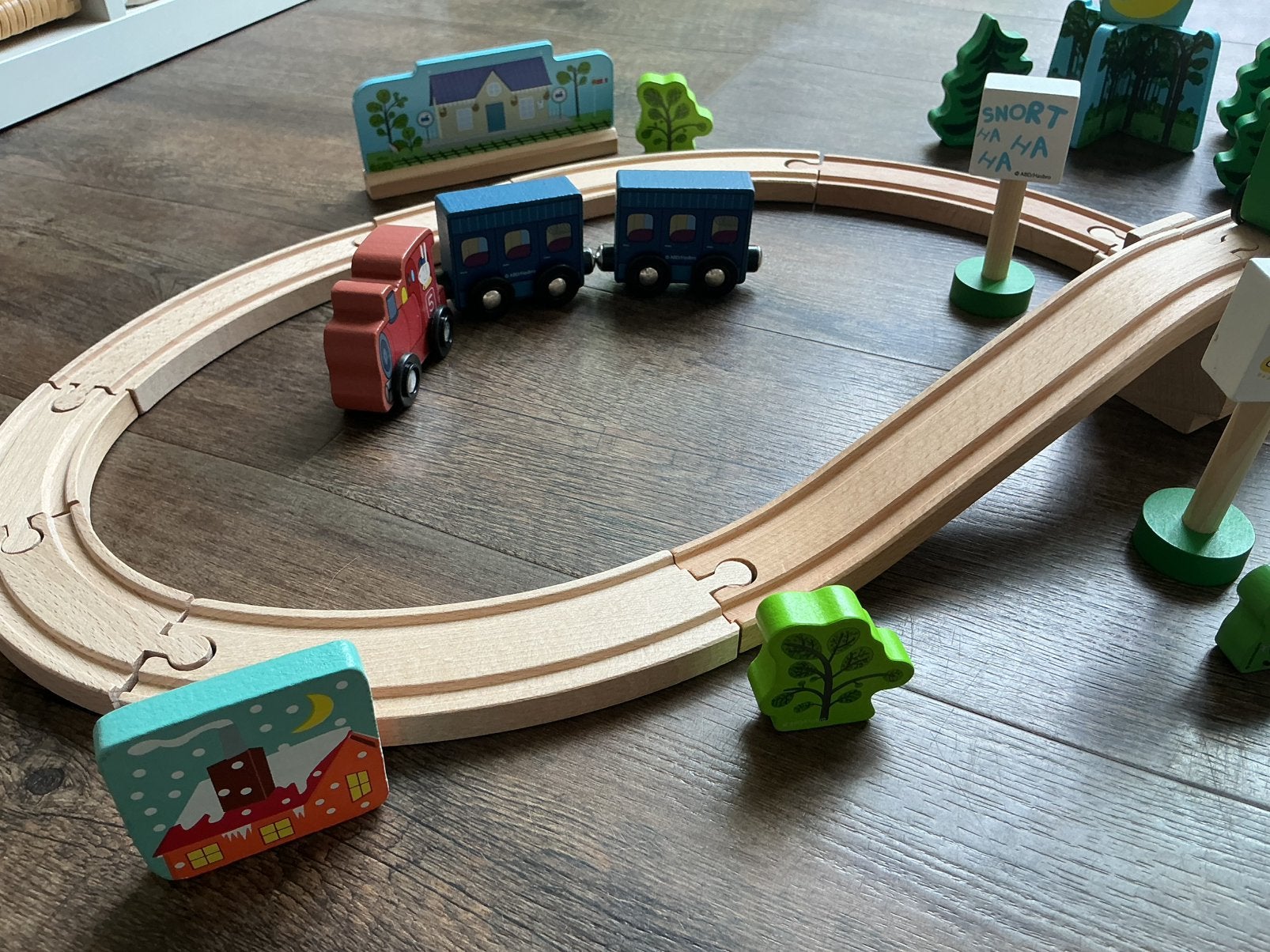 Houten trein peppa pig (past op brio en ikea ), Kinderen en Baby's, Ophalen of Verzenden, Gebruikt, Overige typen