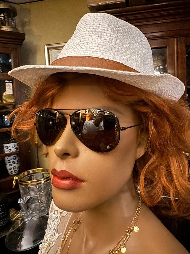 Vintage B&L Ray-Ban black Aviator 58 top gradient mirror A17, Enlèvement ou Envoi, Utilisé, Ray-Ban, Lunettes de soleil
