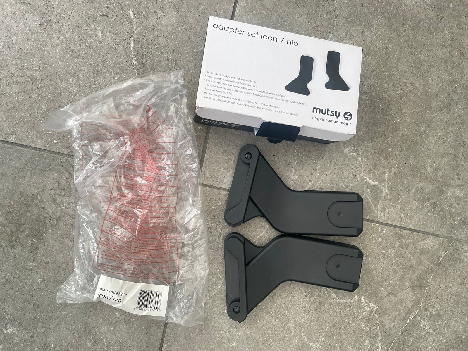 Mutsy icon nio adapters voor kinderwagen en maxi cosi, Overige methoden, Verzenden, Babygeluk, Afneembare rugleuning