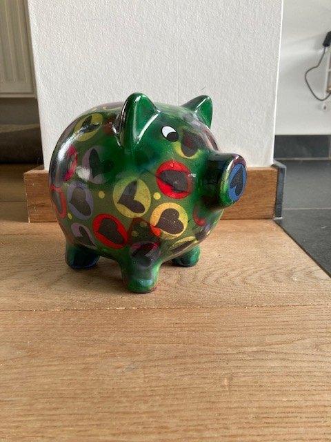 Tirelire Pomme-pidou en forme de porc, Enlèvement, Comme neuf, Pierre, Poterie ou Céramique, Animal