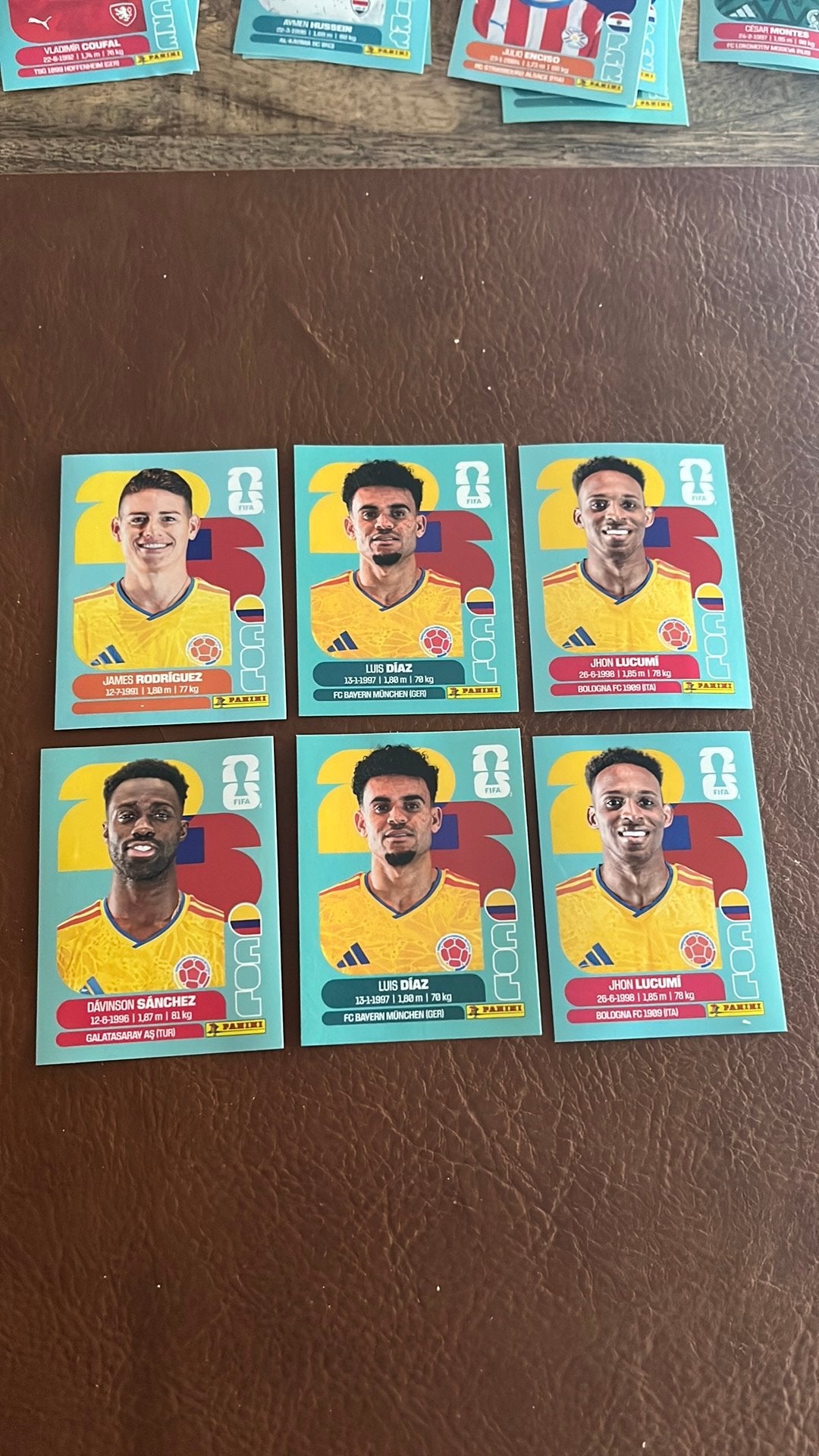6x colombia panini stickers world cup, Ophalen of Verzenden, Nieuw