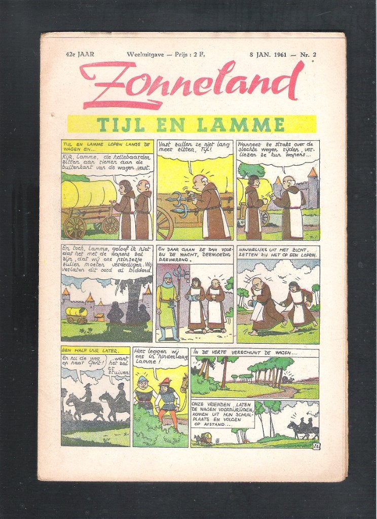 ZONNELAND 8 Jan. 1961  Nr. 2  -  TIJL  EN  LAMME, Enlèvement ou Envoi, Utilisé