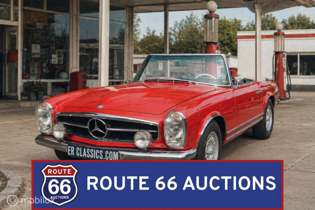 Mercedes-Benz 280 SL Pagode | 1968 | Route 66 Auctions, Auto's, Zwart, Mercedes-Benz, Bedrijf, Handgeschakeld