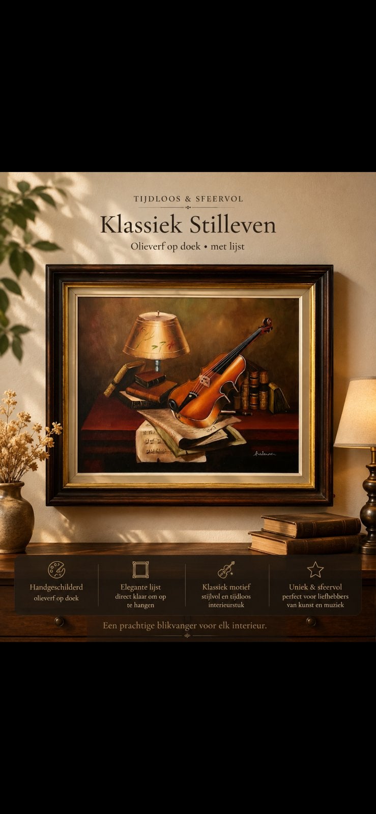 Klassiek stilleven schilderij, Ophalen, Doek, Stilleven, Handgeschilderd