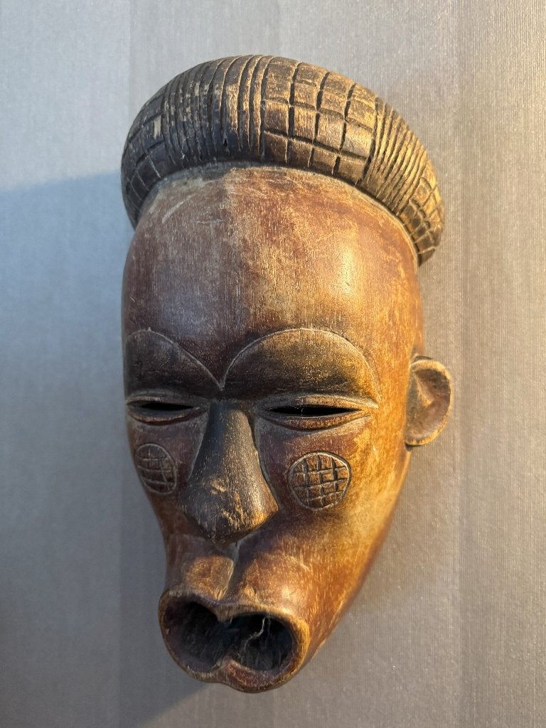 Masque africain, Bois, Enlèvement ou Envoi, Brun, Masque