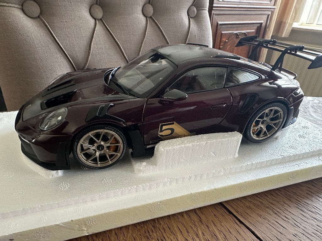 porsche gt3 rs 1:18 amatist, Ophalen of Verzenden, Nieuw, Auto, MiniChamps