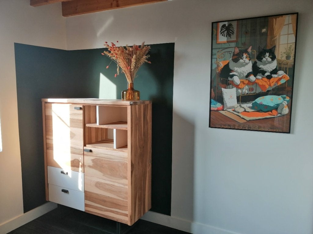 Te koop: Xooon Vista kast – Seesham hout, Ophalen, Gebruikt, 100 tot 150 cm, Scandinavische