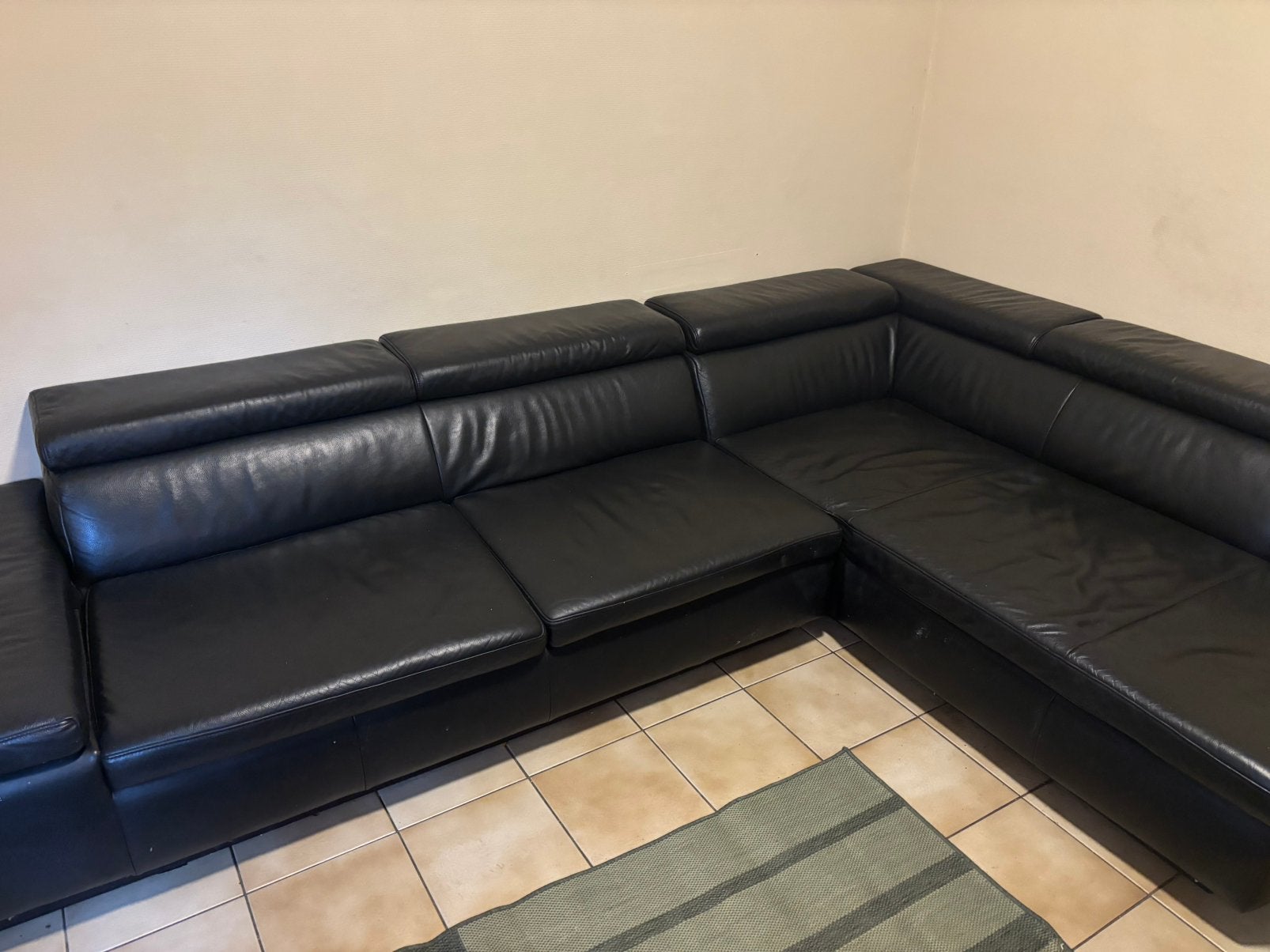 Hoekzetel zwart leder, Enlèvement, Comme neuf