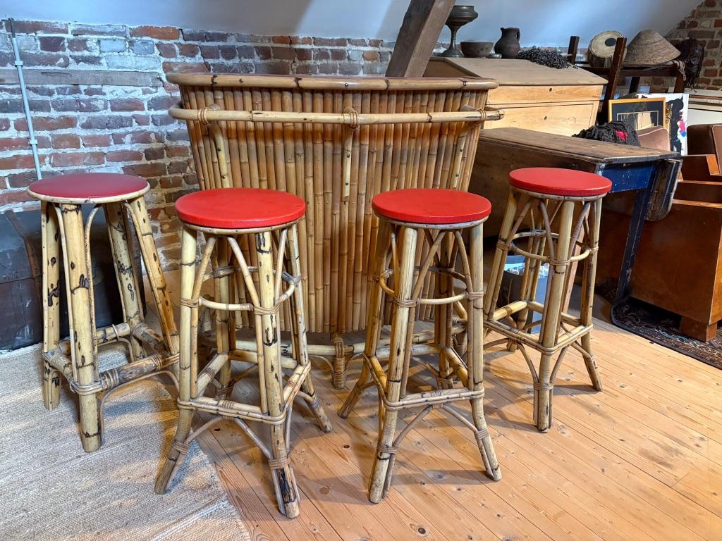 tiki bar meubel met krukken, Enlèvement