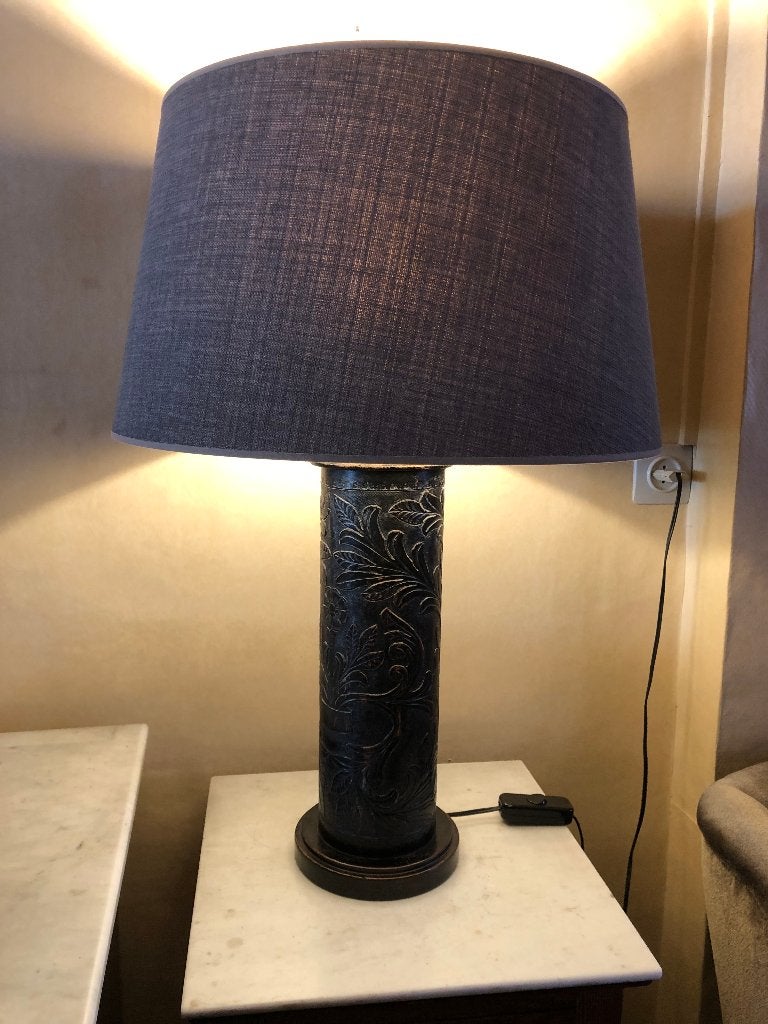 Decoratieve tafellamp met houten voet, Ophalen, Landelijk, 70 cm, Sfeerlamp
