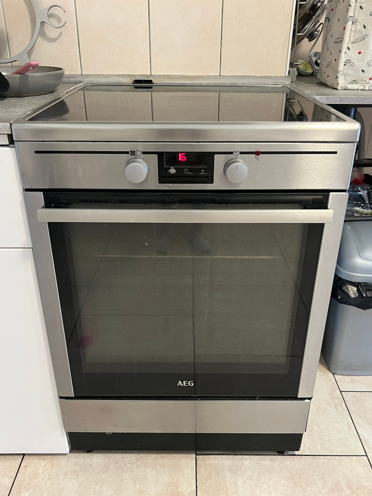 AEG CIB6640ABM – Cuisinière induction + four –, Electroménager, 85 à 90 cm, 4 zones de cuisson, Comme neuf, Enlèvement