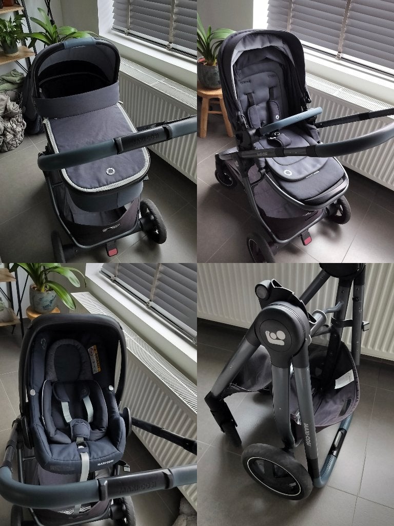 Complete 3 in 1 buggy met mand en Maxi-Cosi, Kinderen en Baby's, Ophalen, Gebruikt, Maxi-Cosi, Regenhoes