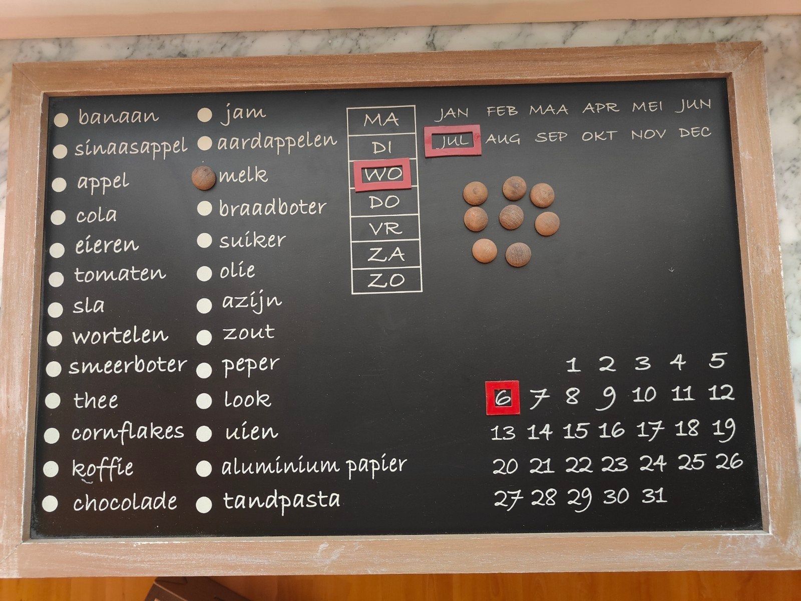 Tableau magnétique, messages, calendrier, Enlèvement ou Envoi