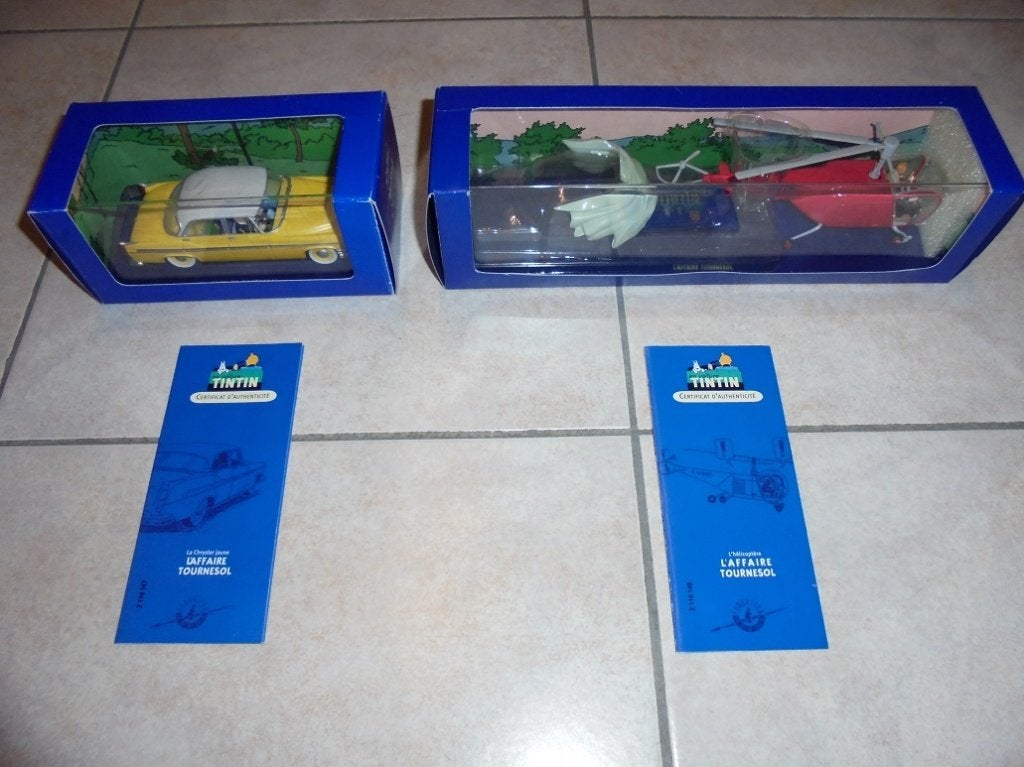 Kuifje set van 2 auto's Atlas blauwe dozen met certificaten, Enlèvement ou Envoi, Tintin, Comme neuf, Autres types