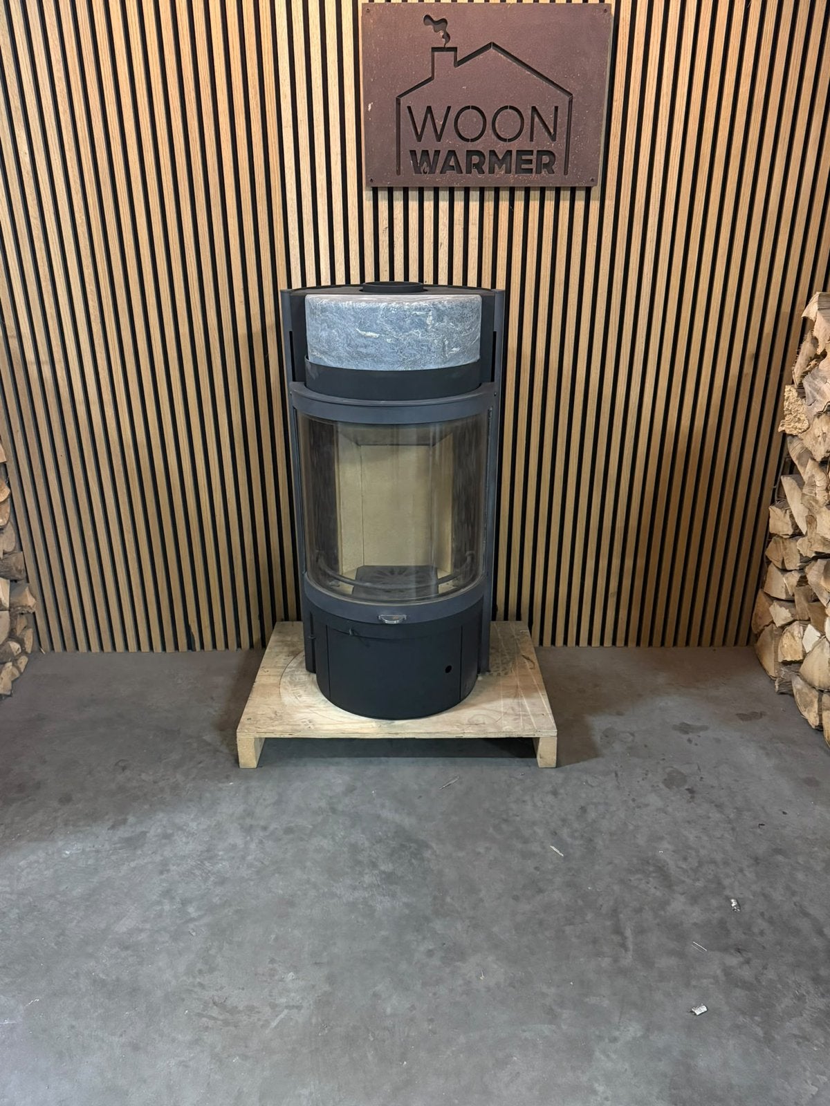 26106 Poêle à bois avec fenêtre panoramique 5kw, Enlèvement, Utilisé, Bois, Autoportant
