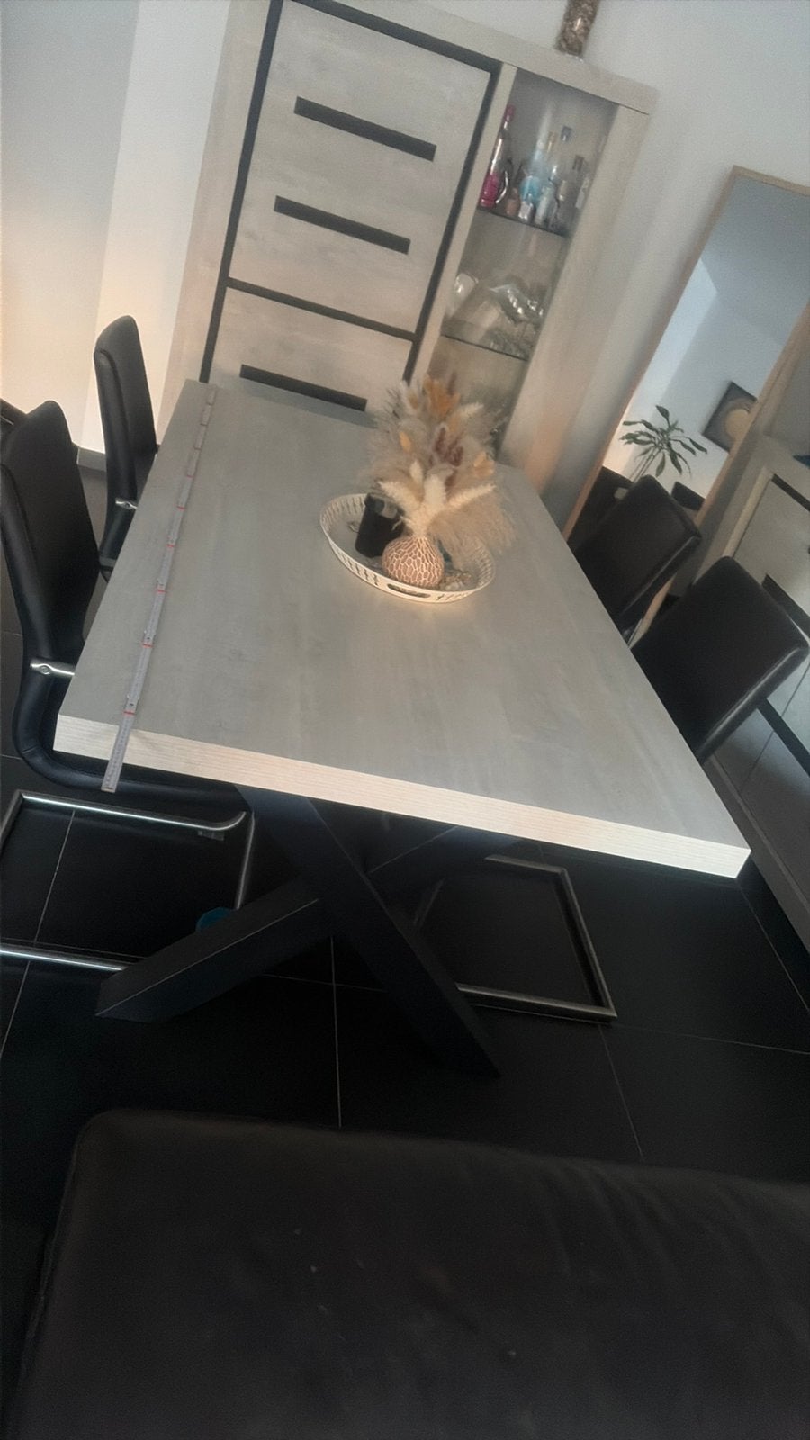Table moderne avec 4 chaises, Maison & Meubles, Métal, 150 à 200 cm, Cinq personnes ou plus, Comme neuf