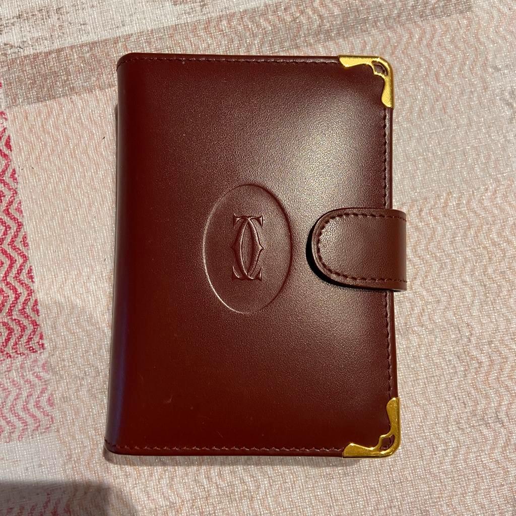 Cartier vintage kaarthouder, bordeaux leder, Diversen, Agenda's, Ophalen, Zo goed als nieuw