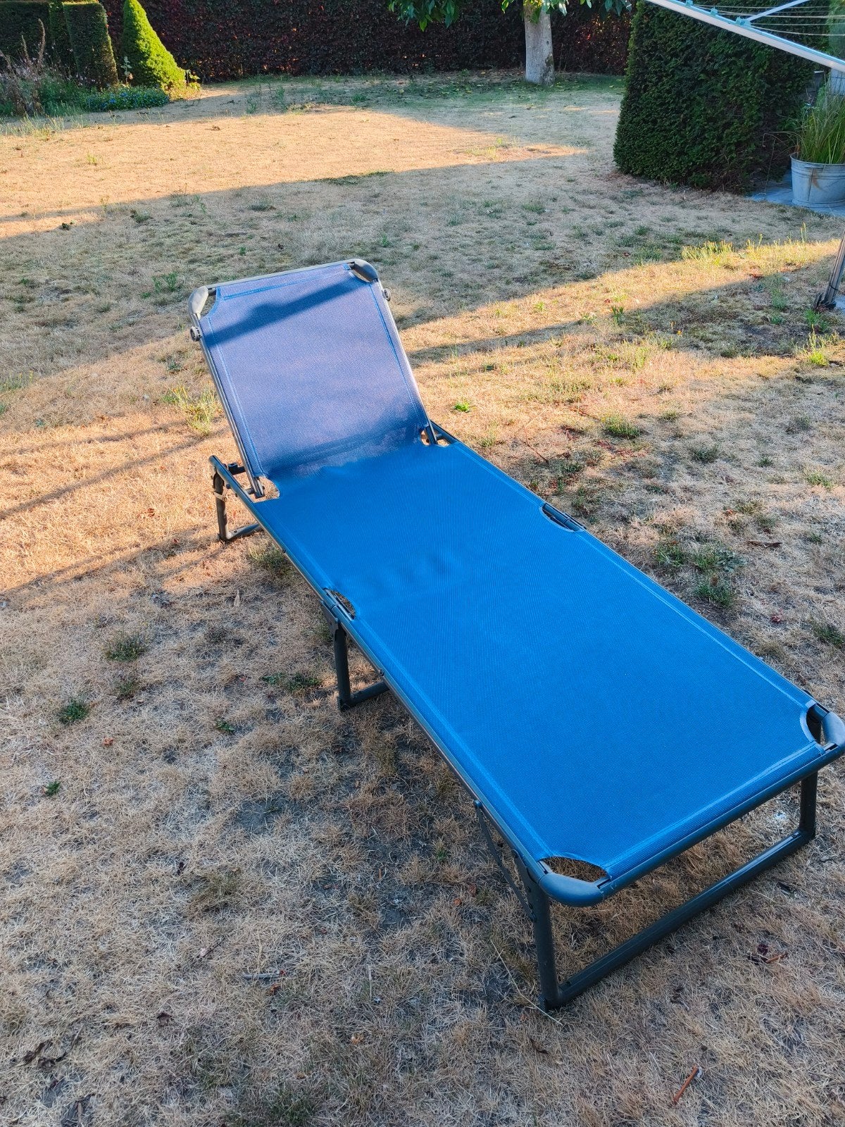 opvouwbare ligzetels, Jardin & Terrasse, Chaises longues, Enlèvement, Comme neuf, Synthétique, Réglable