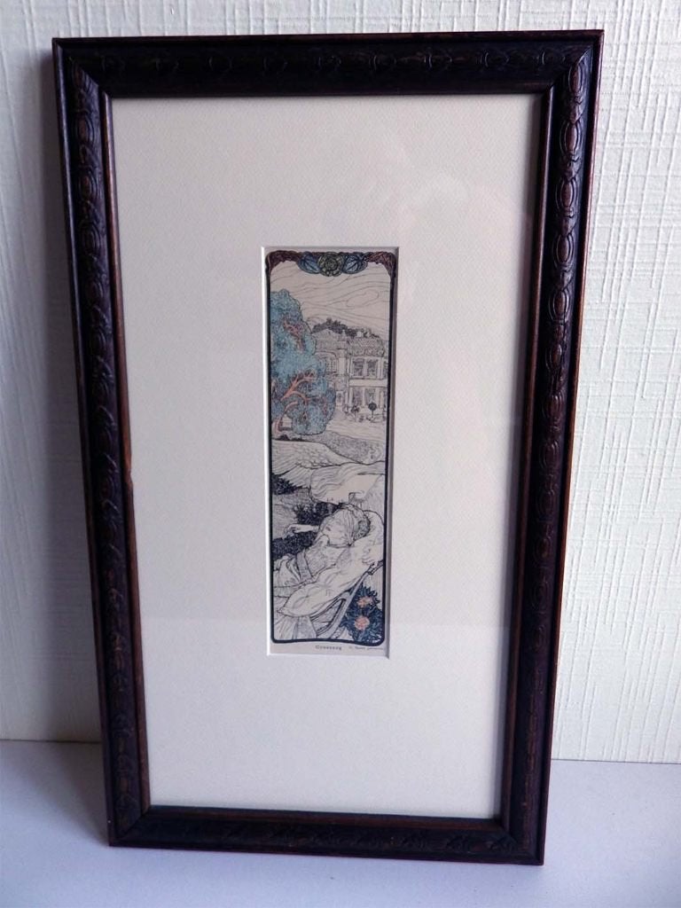 Jugendstil illustratie van Bernhard Pankok: 1897., Ophalen, Lithografie