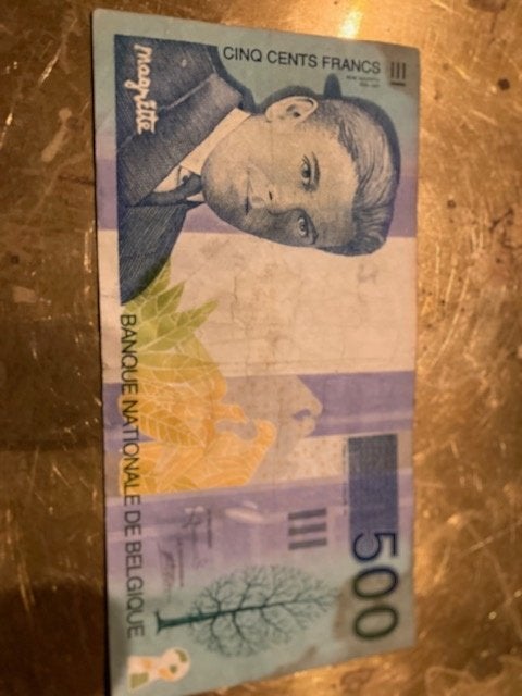 BANKBRIEFJE BILJET 500 BELGISCHE FRANK RENE MAGRITTE, Postzegels en Munten, Ophalen of Verzenden, Los biljet