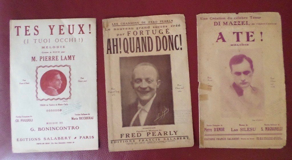 Drie Partituren Franse Populaire Muziek, (+- 1930-1940), Enlèvement ou Envoi, Utilisé