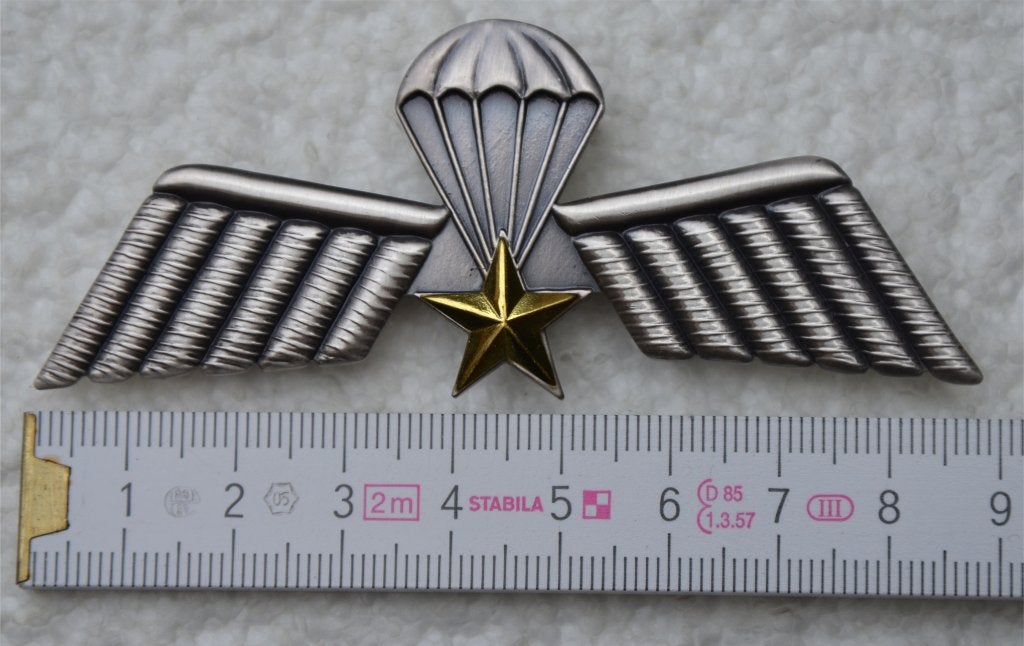 NL PARA Wing in metaal, Origineel, Groot model 90mm, ZG, Verzamelen, Ophalen of Verzenden, Landmacht, Embleem of Badge