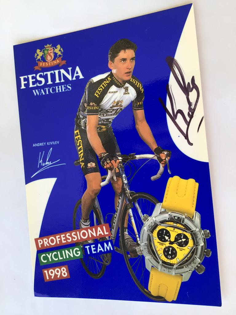 Wielerkaart 1998 team festina andrey kivilev signe, Sport en Fitness, Wielrennen, Verzenden, Zo goed als nieuw