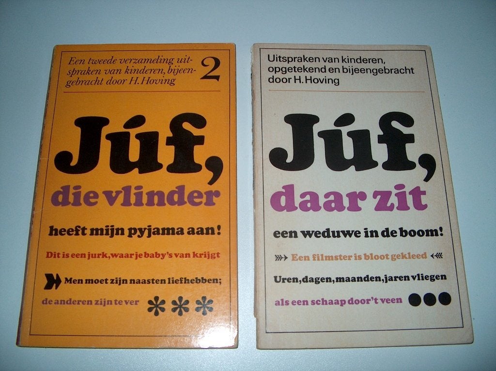2 x Kinderkolder - Juf, die vlinder heeft mijn pyjama aan .., Boeken, Ophalen of Verzenden, Gelezen, Anekdotes en Observaties