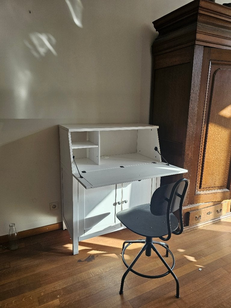 Bureau kast- uitklapbaar bureau wit  89 cm IKEA HEMNES, Ophalen, Gebruikt, 89 cm, 37 cm