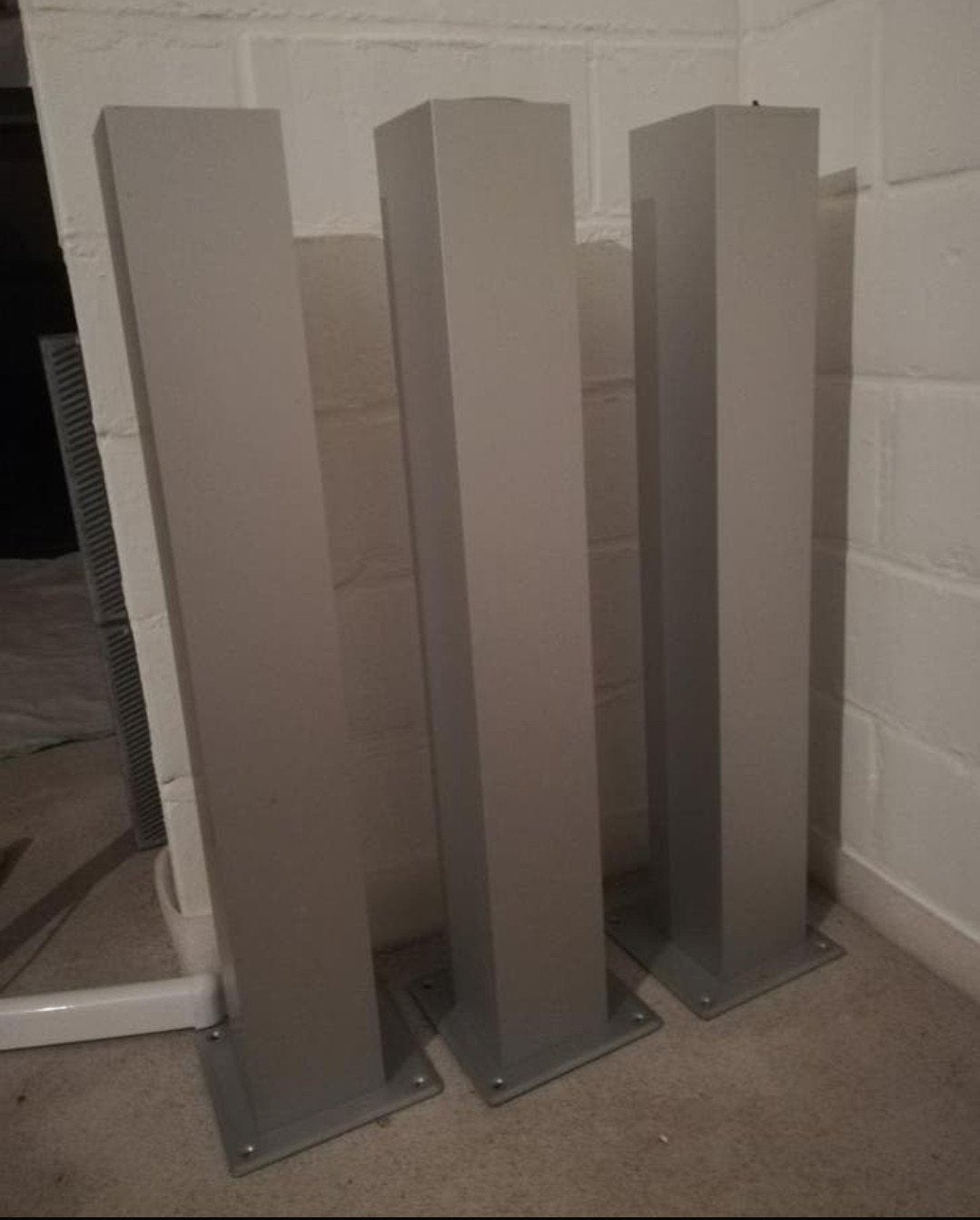3 aluminium tafelpoten, Huis en Inrichting, Tafelpoot, 50 tot 100 cm, Vierkant, Ophalen of Verzenden