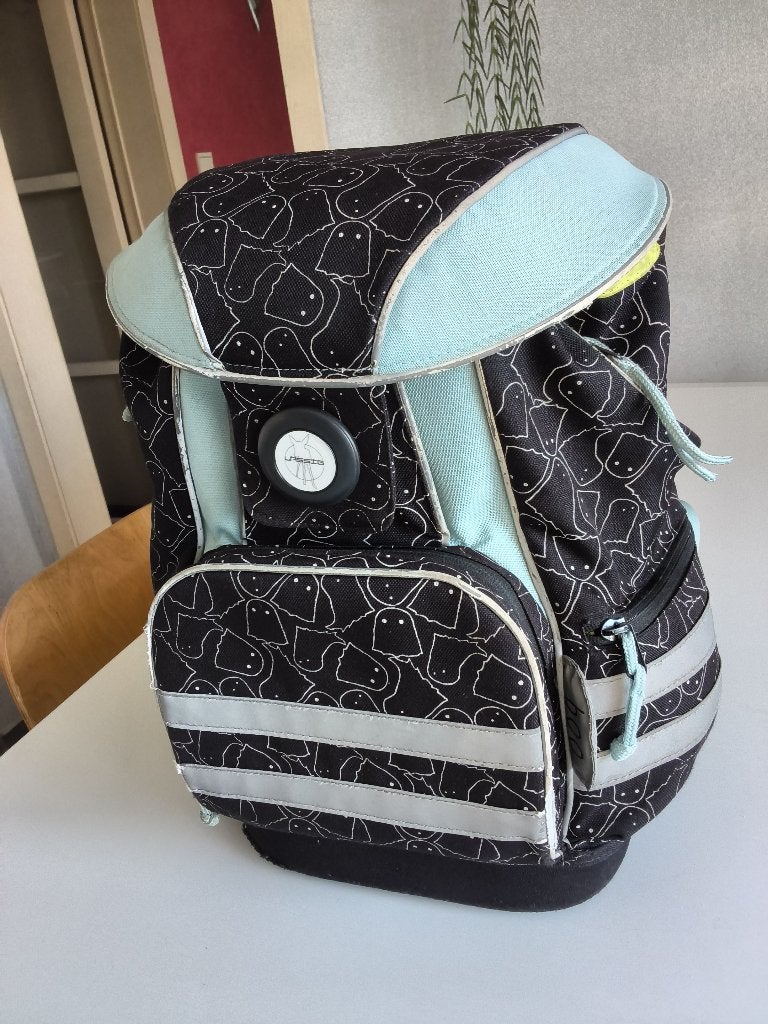 Sac à dos scolaire ergonomique LASSIG bleu+ protège pluie, 40 à 50 cm, Enlèvement ou Envoi, Utilisé, Bleu