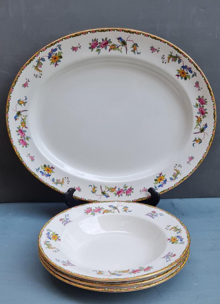 Rare porcelaine en os Royal Grafton 4 pièces, Enlèvement ou Envoi