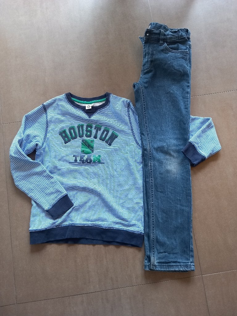 leuke trui en jeans maat 140, Ophalen of Verzenden, Gebruikt, Jongen