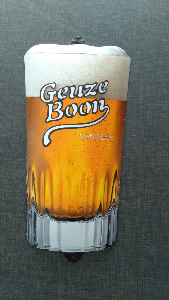 Emaille bord Geuze boon, Enlèvement ou Envoi, Utilisé, Panneau, Plaque ou Plaquette publicitaire