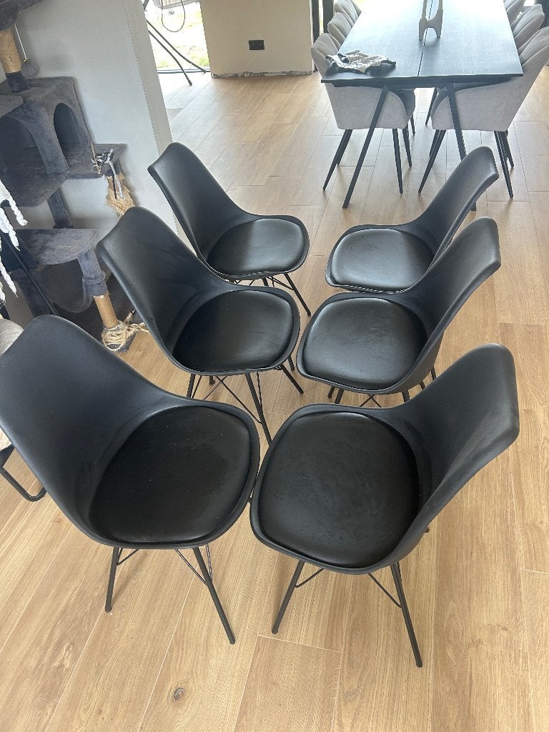 Stoelen eettafel, Ophalen, Kunststof, Gebruikt, Zwart